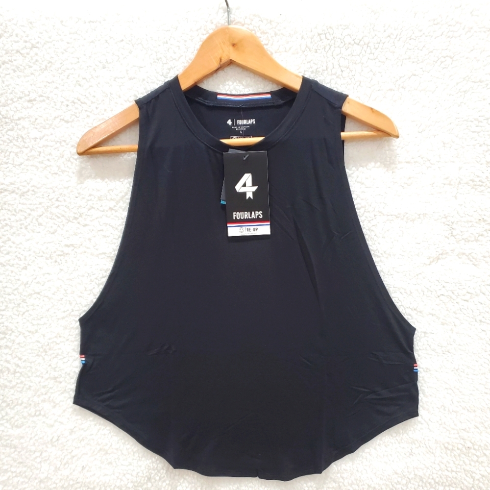 Fourlaps Women's Small Black Curve Tank Top Soft Lightweight.